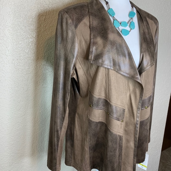 Allison Daley Brown Mosaic Canyon Open Front Cardigan Jacket Women's Siz… - Picture 7 of 10